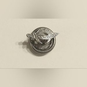 Vintage 14k White Gold Diamond Masonic Shriners Lapel Screwback Pin
